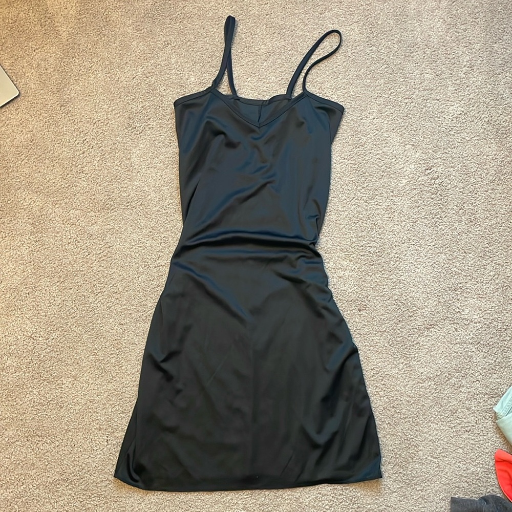 Small Black Satin Slip Dress
